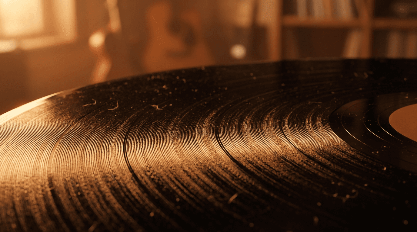 Vinyl record on turntable